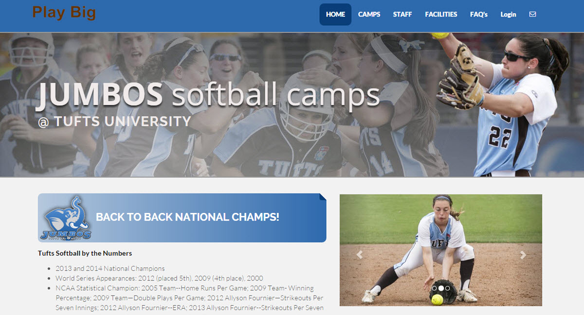 Jumbos Softball Tufts in MA