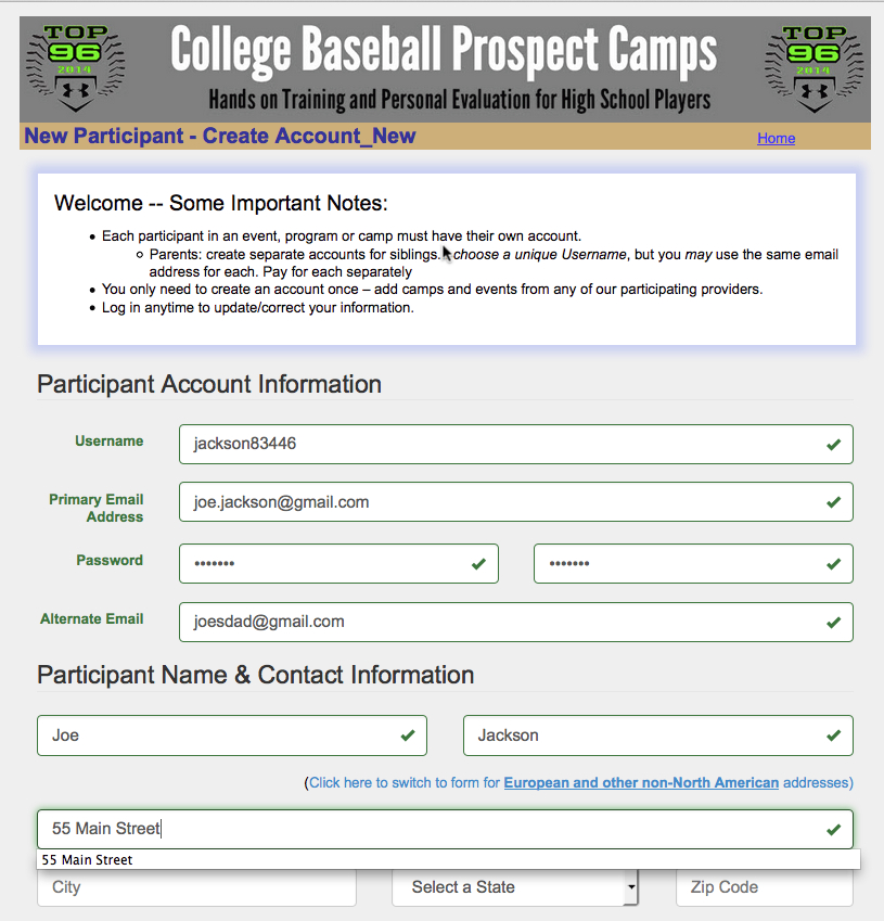 Registration for Top96